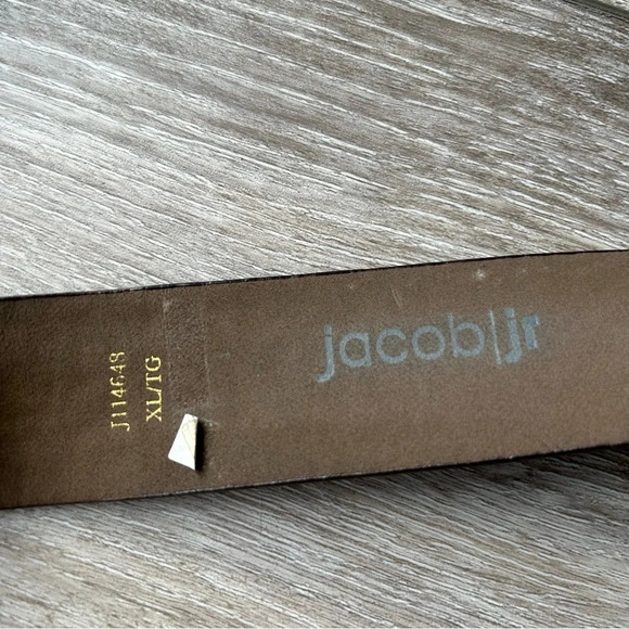 Vintage Jacob Jr Brown Leather Rhinestones Floral Buckle Belt main image 12